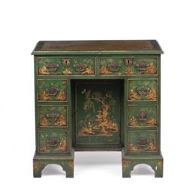 Lot A 20th century Regency style kneehole desk...