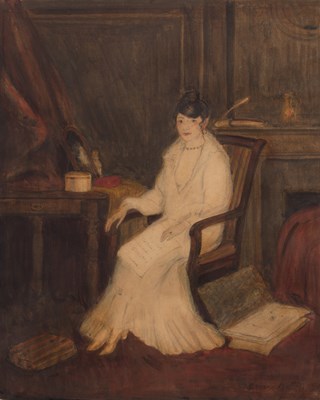 Lot 121 - Georges Alfred Bottini  (1874-1907) A lady,...