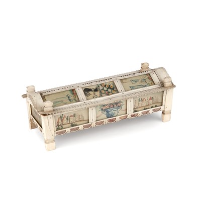 Lot 8 - A Napoleonic prisoner of war games box,...