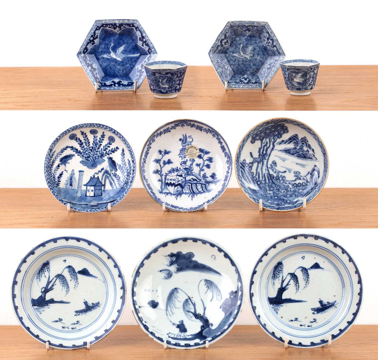 Lot 17 - Group of ten blue and white vessels Chinese,...