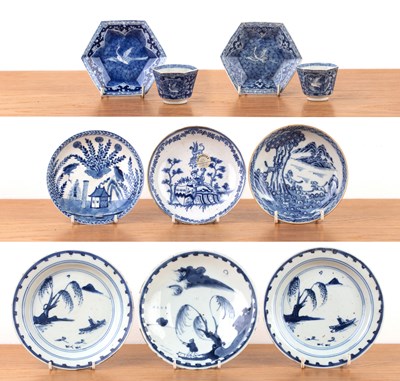 Lot 17 - Group of ten blue and white vessels Chinese,...
