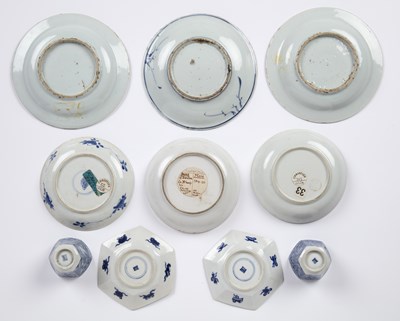 Lot 17 - Group of ten blue and white vessels Chinese,...