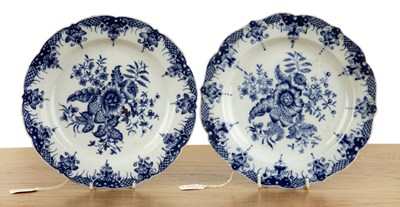 Lot 21 - Pair of unusual blue and white Worcester-style...