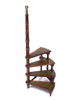 Lot 3 - 20th century yew wood library steps, 45cm wide...