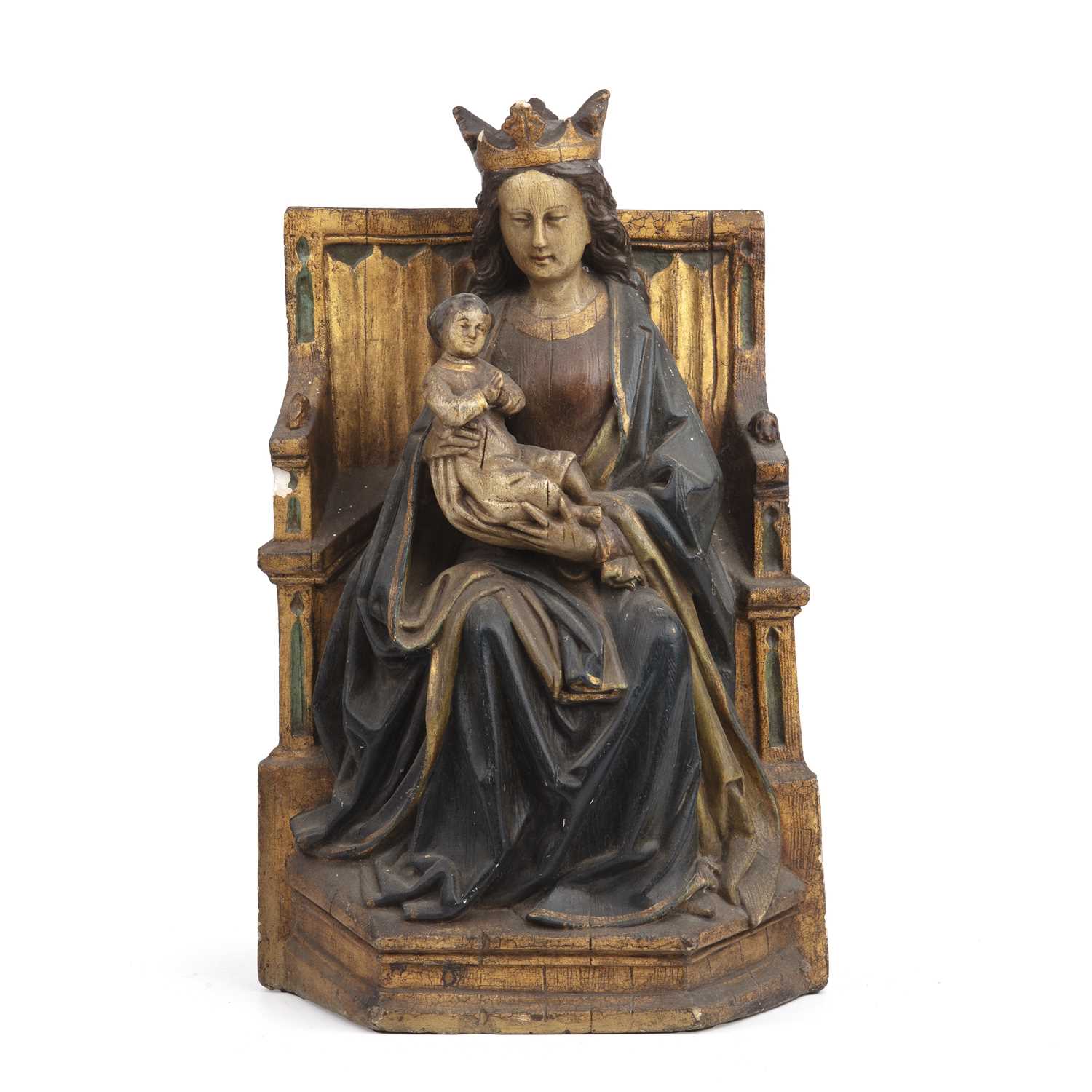 Lot 7 - A 20th century painted plaster Virgin Mary and...