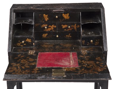 Lot 26 - A Regency chinoiserie lacquered bureau of...