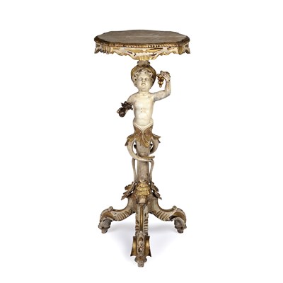 Lot 28 - A 19th century Italian painted giltwood...