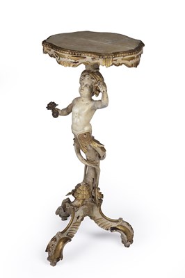 Lot 28 - A 19th century Italian painted giltwood...