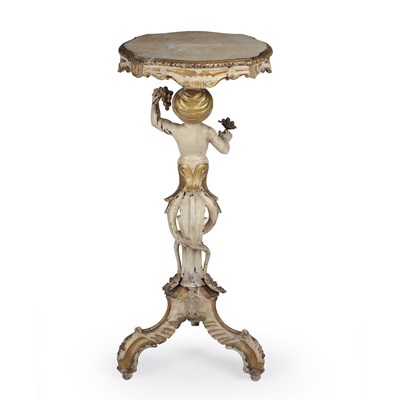 Lot 28 - A 19th century Italian painted giltwood...
