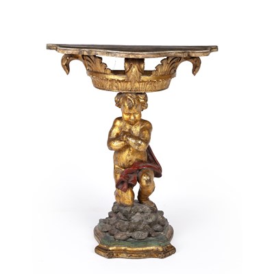 Lot 32 - A 19th century Italian carved giltwood console...