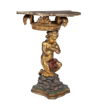 Lot 32 - A 19th century Italian carved giltwood console...