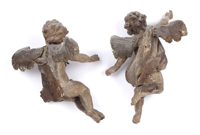 Lot 34 - Two 18th century Italian carved and painted...
