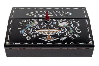 Lot 391 - A 19th-century ebonsied writing slope