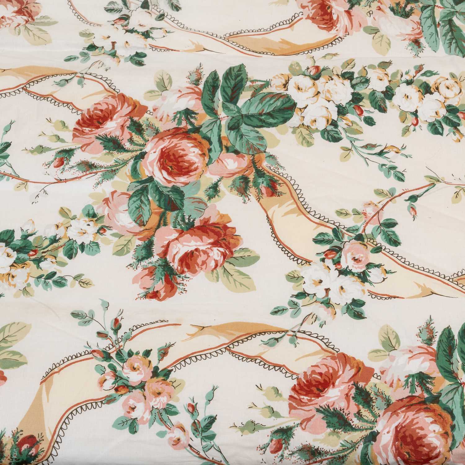 Lot 597 - A pair of interlined curtains