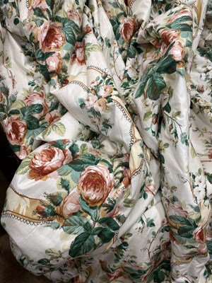 Lot 597 - A pair of interlined curtains