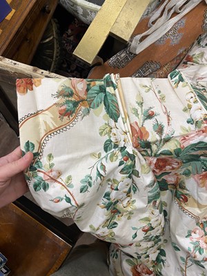 Lot 597 - A pair of interlined curtains