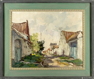 Lot 44 - Impressionist School Shaded Lane in a Village...