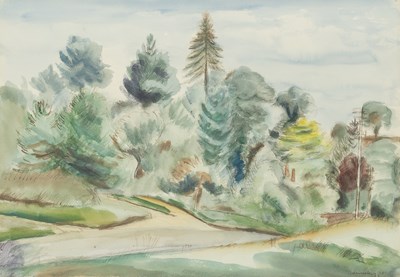 Lot 78 - Bernard Meninsky (1891-1950) Trees, 1928...