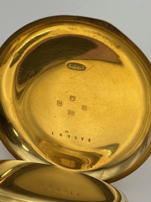 Lot 278 - A late Victorian 18ct gold hunter pocket watch,...
