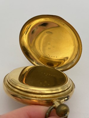 Lot 278 - A late Victorian 18ct gold hunter pocket watch,...