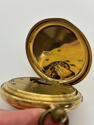 Lot 278 - A late Victorian 18ct gold hunter pocket watch,...