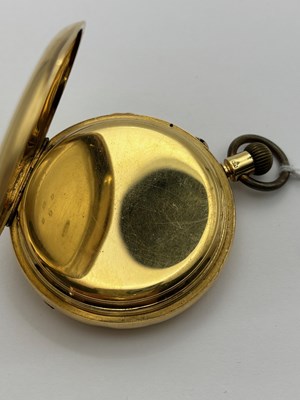 Lot 278 - A late Victorian 18ct gold hunter pocket watch,...