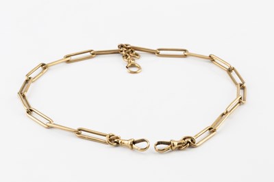 Lot 78 - An 18ct gold Albert chain, of fetter-link...