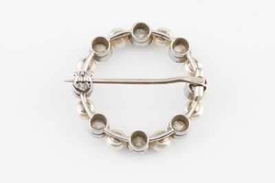 Lot 128 - A diamond and pearl circlet brooch,...