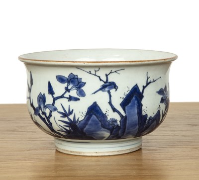 Lot 37 - Blue and white porcelain incense burner...