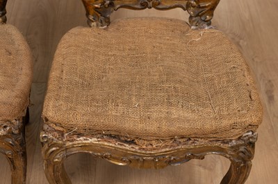 Lot 539 - A pair of 19th century French Rococo-style gilt wood side chairs