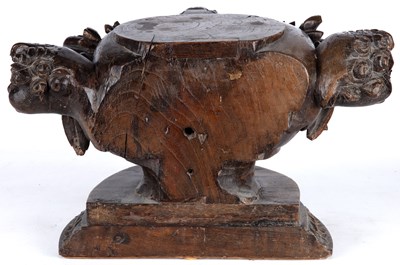 Lot 36 - A 19th century carved oak plinth adorned with...
