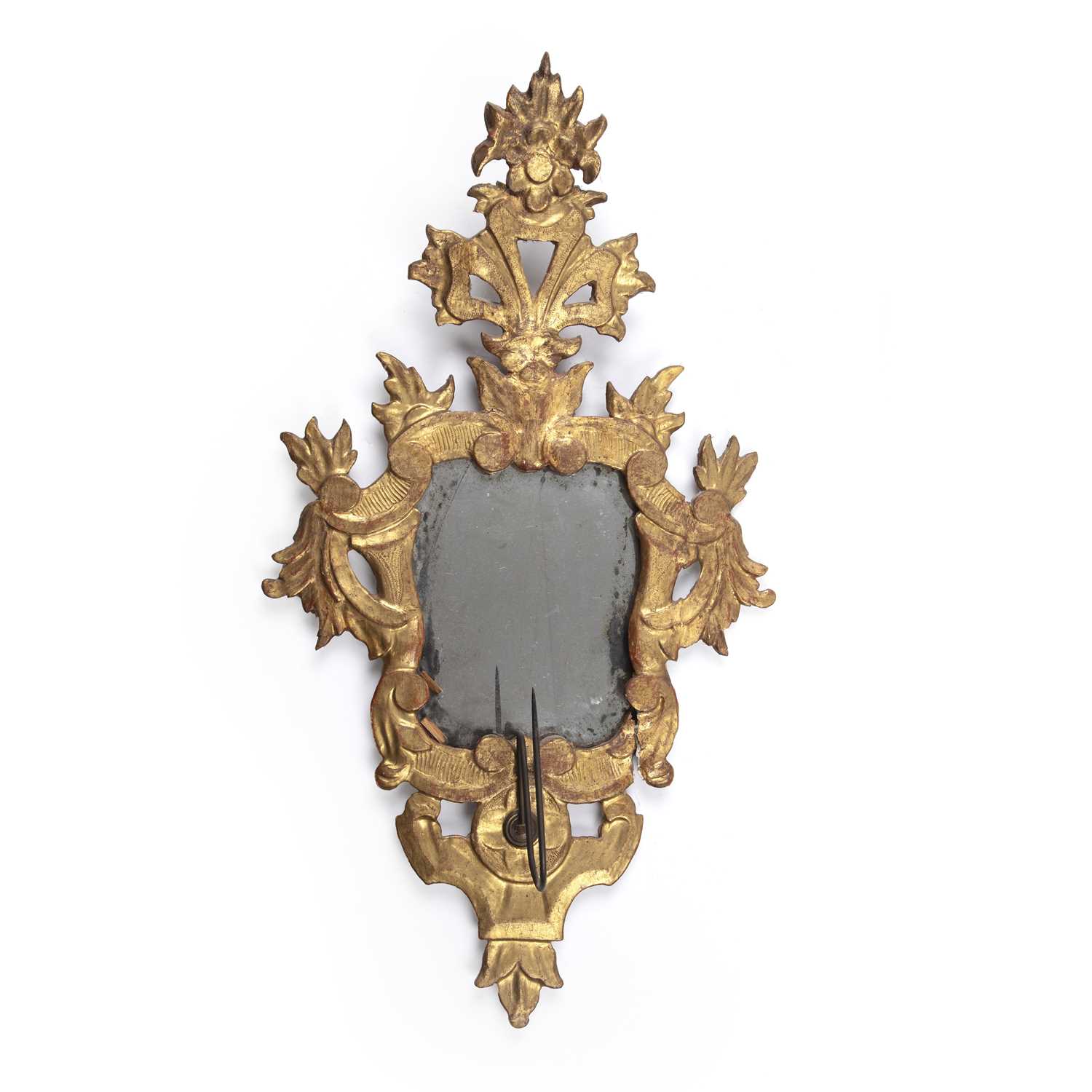 Lot 64 - An 18th century Italian giltwood mirror with a...
