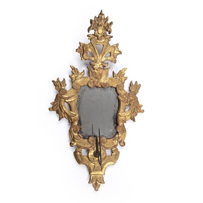 Lot 64 - An 18th century Italian giltwood mirror with a...