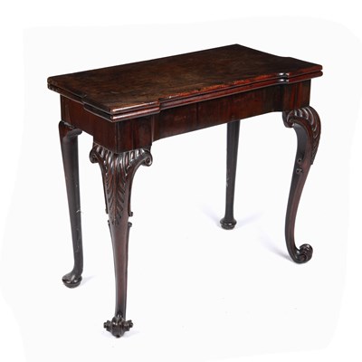 Lot 41 - A George III mahogany fold over card table...