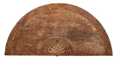 Lot 43 - A George III walnut marquetry inlaid demi lune...