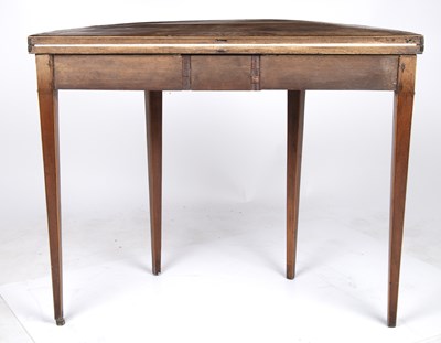 Lot 43 - A George III walnut marquetry inlaid demi lune...