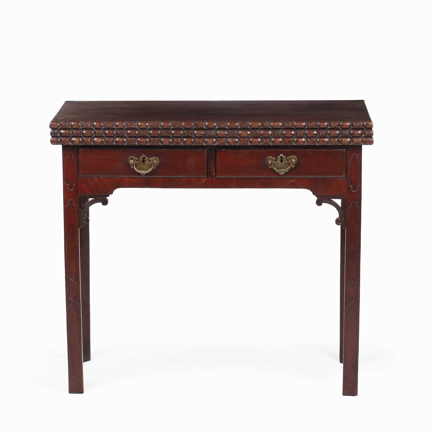 Lot 45 - A George III mahogany tea and card table with...
