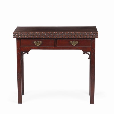 Lot 45 - A George III mahogany tea and card table with...