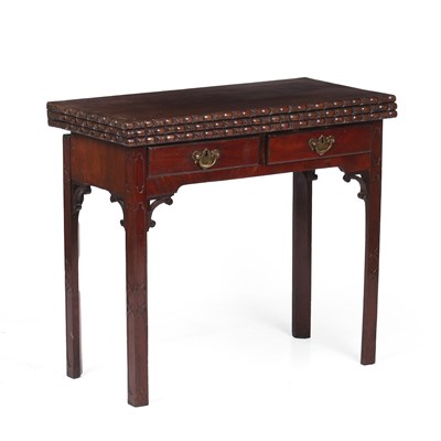 Lot 45 - A George III mahogany tea and card table with...