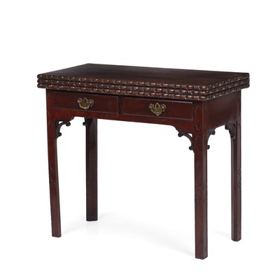 Lot 45 - A George III mahogany tea and card table with...