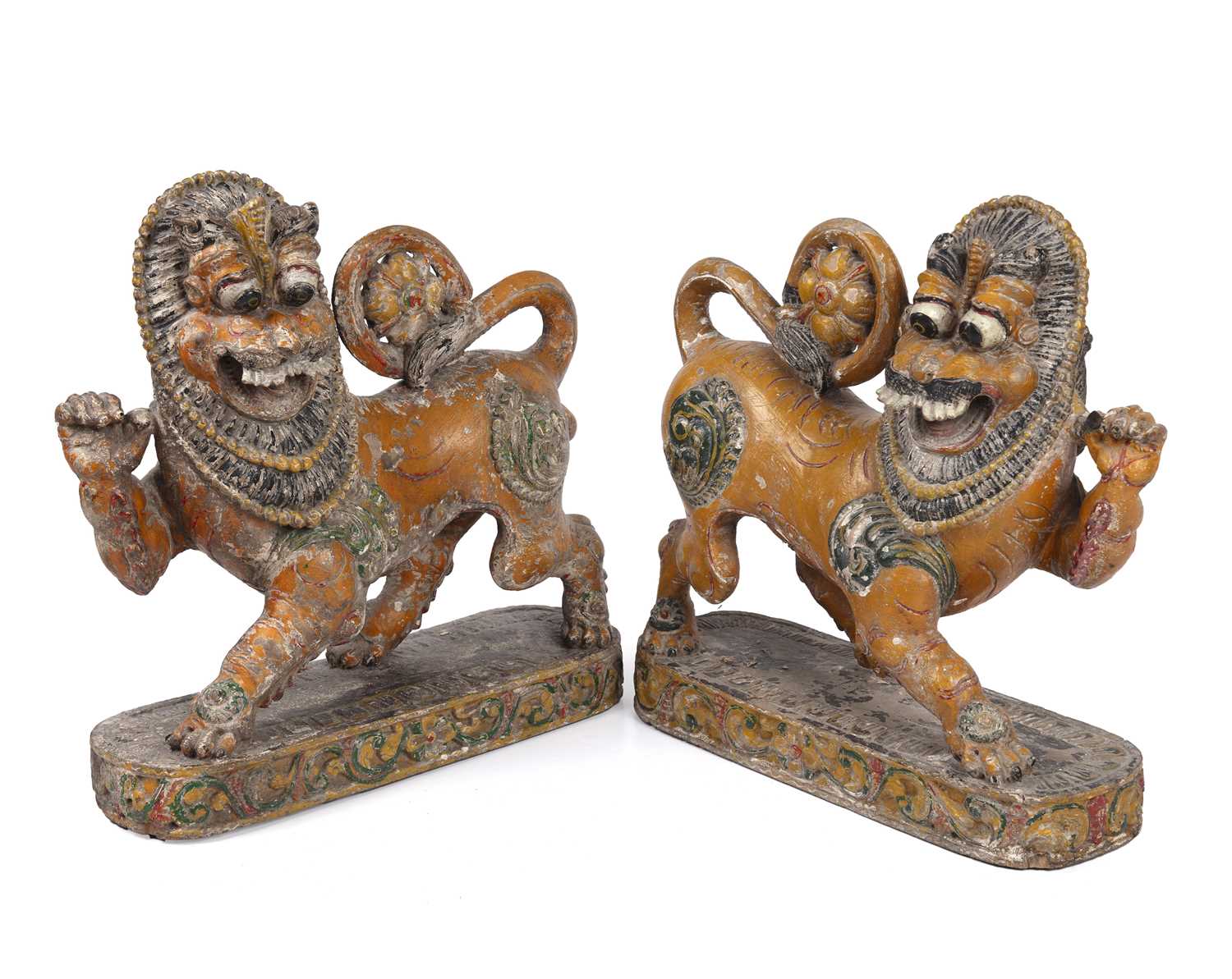 Lot 46 - A pair of early 20th century Indian polychrome...