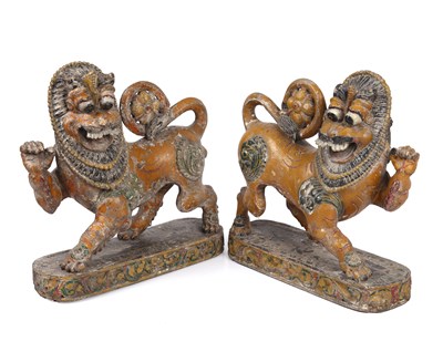 Lot 46 - A pair of early 20th century Indian polychrome...