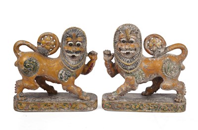 Lot 46 - A pair of early 20th century Indian polychrome...