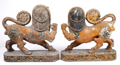 Lot 46 - A pair of early 20th century Indian polychrome...