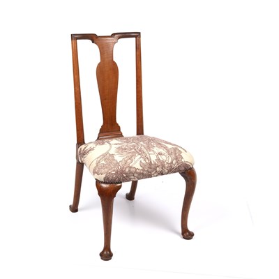 Lot 48 - A George II walnut chair with an upholstered...