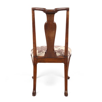 Lot 48 - A George II walnut chair with an upholstered...
