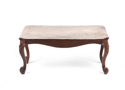 Lot 49 - A 19th century walnut framed upholstered stool...