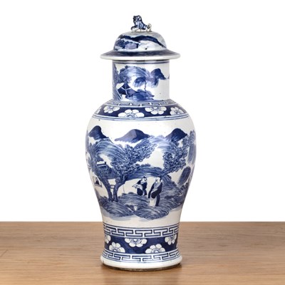 Lot 59 - Blue and white baluster vase and cover Chinese,...