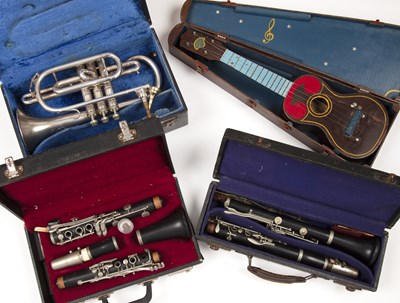 Lot 117 - Two clarinets, one by Ruddal Carte, the other...