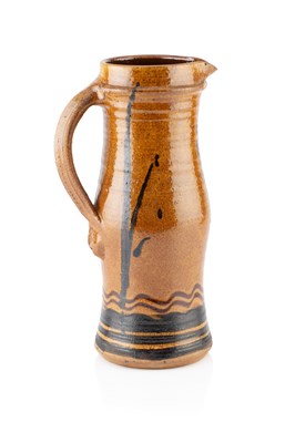 Lot 671 - Clive Bowen (b.1943) Tall jug with honey glaze...